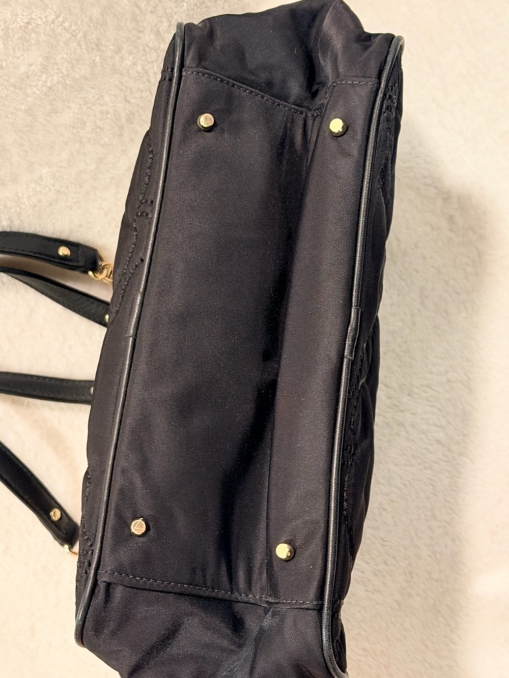 Perfect grab n go Kate Spade shoulder bag quilted nylon black chain strap purse - Picture 8 of 9